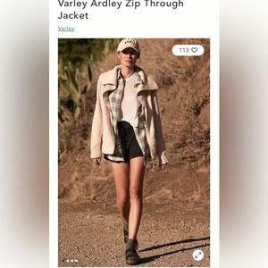 NWT Sz M Anthropologie Varley sweater zip up jacket in cream